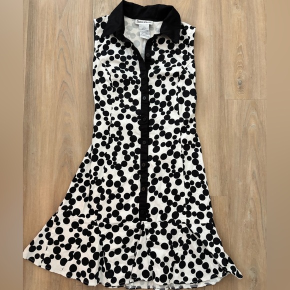 Vintage Danny & Nicole Black and White Polka Dot Dress in size 12 - Picture 1 of 7